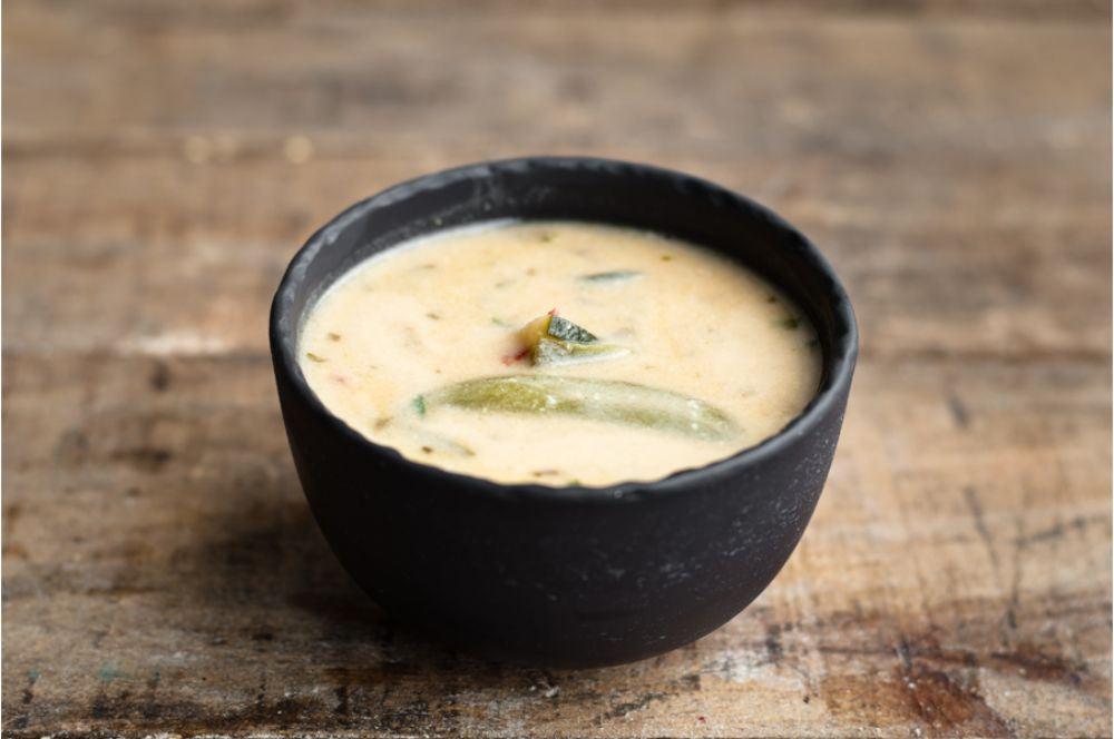 Green Chicken Curry Served with Rice Noodles